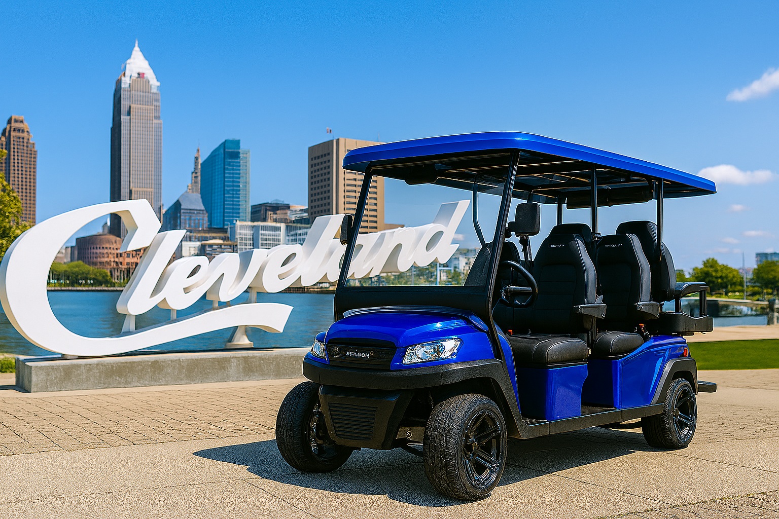 The Golf Cart Girl-CLE cart ride in downtown Cleveland
