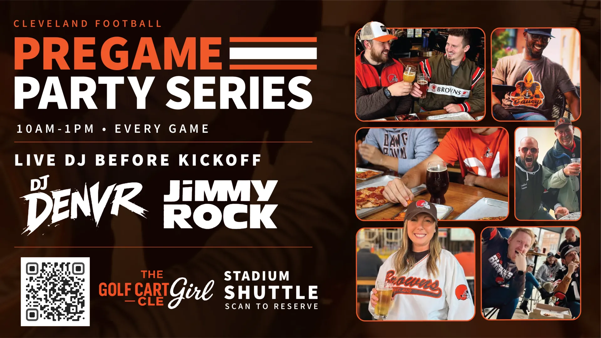 Saucy Brew Works Cleveland football pregame party series with The Golf Cart Girl-CLE stadium rides