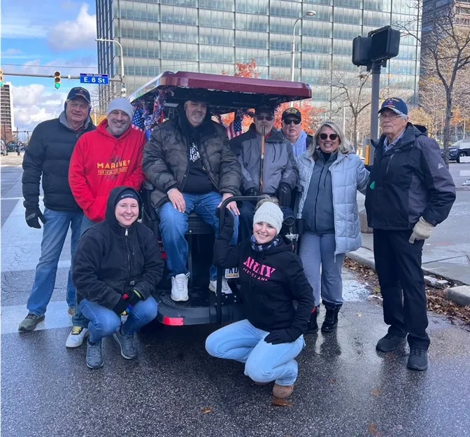A group enjoying The Golf Cart Girl-CLE in Cleveland.