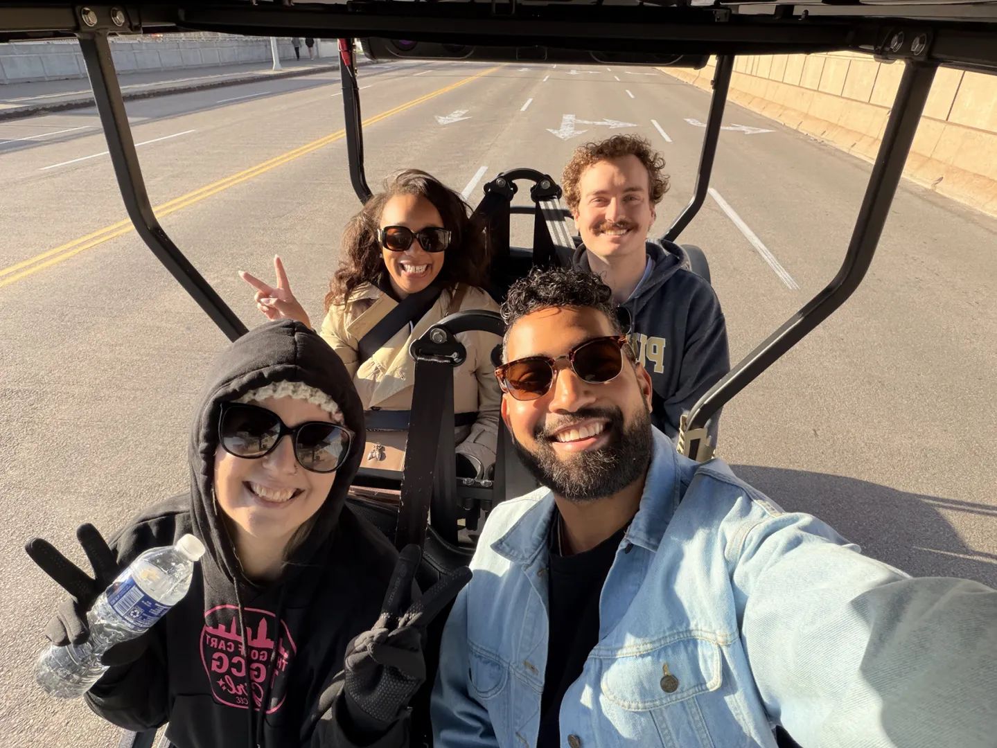 The Golf Cart Girl-CLE riders enjoying a Cleveland golf cart ride.