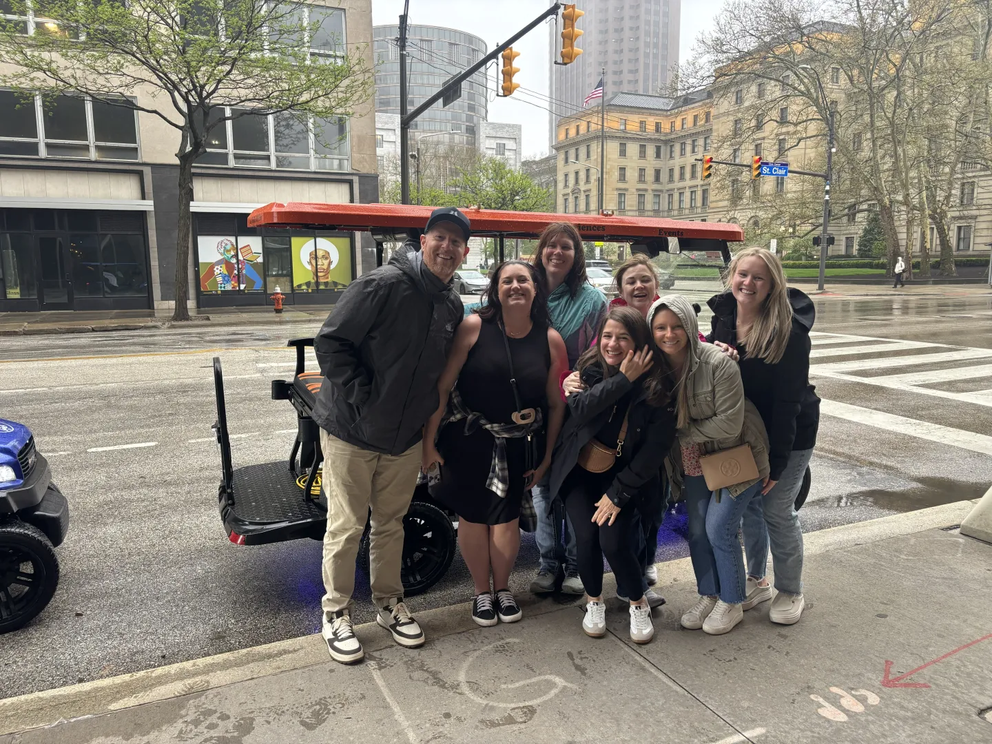 Riders seeing Cleveland during an All Things CLE style cart experience.