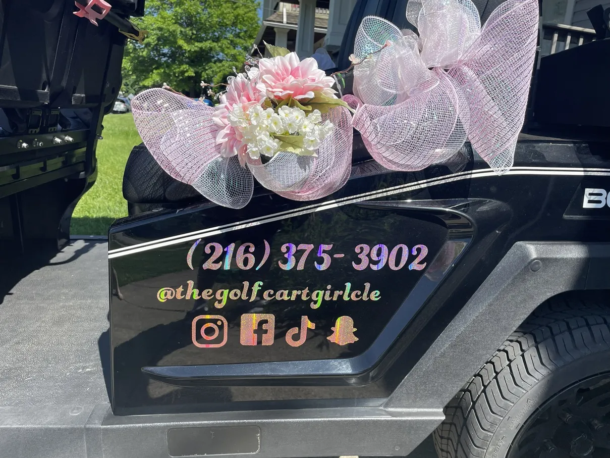 Wedding celebration riders with The Golf Cart Girl-CLE.