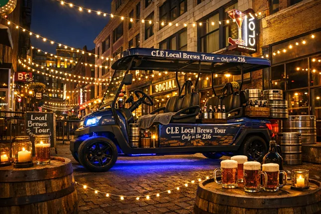 Neighborhood brewery golf cart tour in Cleveland