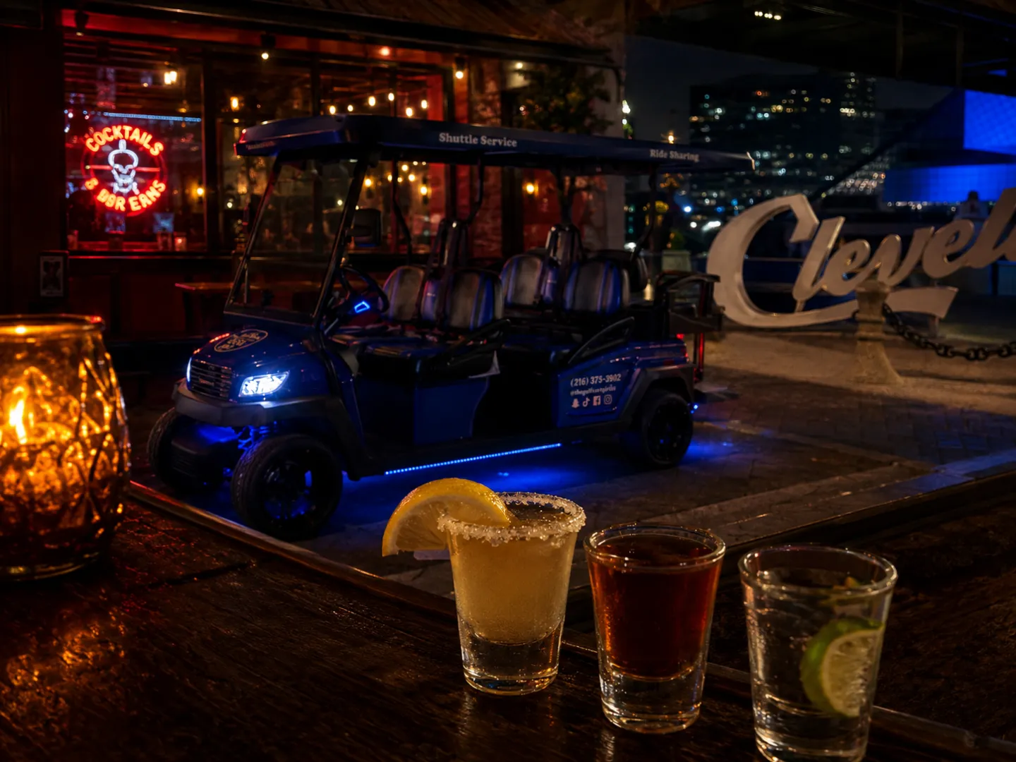 Lowbrow Luxury Cleveland dive bar golf cart experience